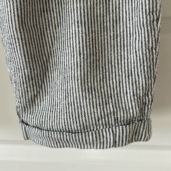 J Crew Striped Cuffed Linen Cotton Pull-on Pants w Pockets Sz 14 w MEASUREMENTS! - Picture 8 of 16
